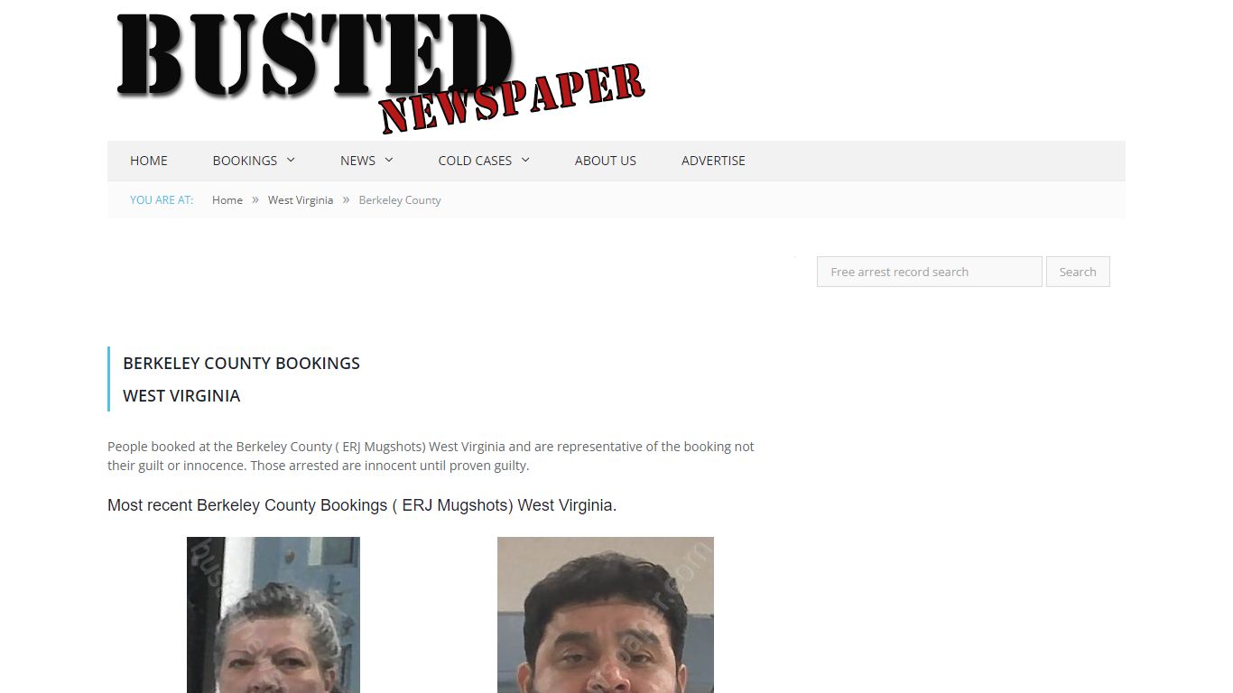 Berkeley County, WV ( ERJ WV ) Mugshots - BUSTEDNEWSPAPER.COM